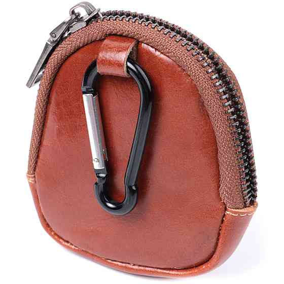 Компактный кошелек для монет из натуральной кожи Vintage sale_15080 Коричневый Киев