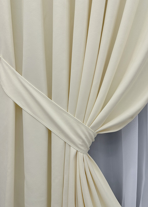 Комплект готовых штор VR-Textil Микровелюр Petek № 1830ш Молочный 100х270 см 2 шт (31-0023) Киев - изображение 5