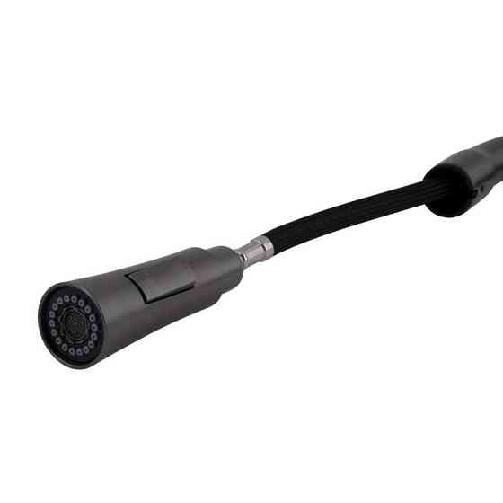Смеситель для кухни Qtap Vlasta New с выдвижным изливом, латунь QTVLA344GMB45647 Gunmetal Black PVD Харьков