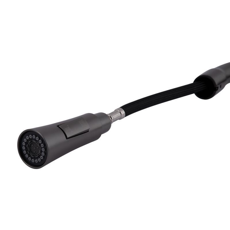 Смеситель для кухни Qtap Vlasta New с выдвижным изливом, латунь QTVLA344GMB45647 Gunmetal Black PVD Харьков - изображение 4