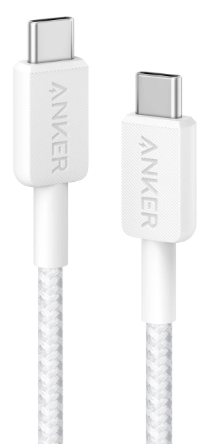 Кабель Anker 322 USB-C to USB-C - 1.8m Nylon White (6908157) Київ - фото 1