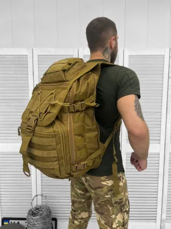 Штурмовой армейский военный рюкзак мультикам на 36 литров, тактический надежный рюкзак 36 литров Койот Киев