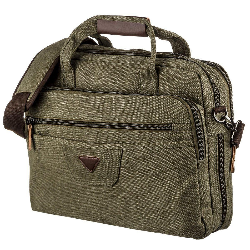 Сумка текстильна для ноутбука Vintage 20185 Зелена Київ - фото 1