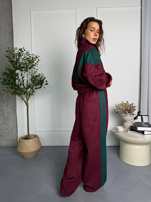 Женский стильный повседневный костюм двойка из замша на дайвинге Одесса - изображение 6