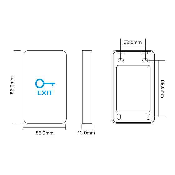 Кнопка виходу сенсорна накладна Trinix ART-901 White (70-00032) Киев