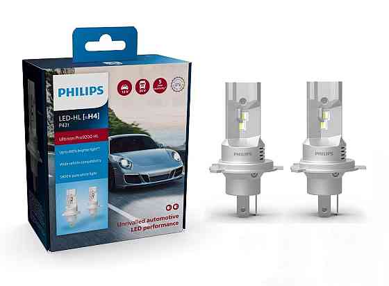Комплект світлодіодних ламп PHILIPS H4 (P43t) 11342U92X2 LED Ultinon Pro9200 +400% 12/24V Харків