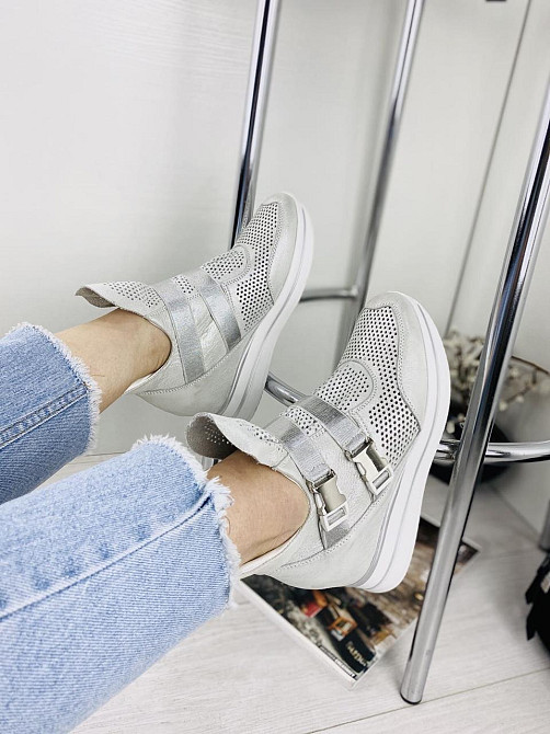 Marko Снікерси жіночі DE MARKO 7001 білий/срібло (весна-літо, шкіра натуральна) (3167) Коломия - фото 2