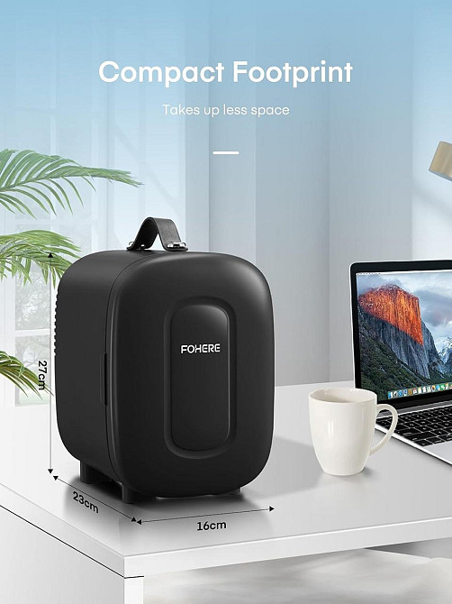 УЦІНКА! Міні-холодильник Fohere 5 літрів/6 банок Холодильник 12 В Холодильник для косметики Дніпро - фото 3