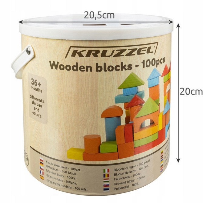 Детские Деревянные блоки игровые 105 элементов с сумкой Kruzzel (22666) Нововолынск - изображение 7