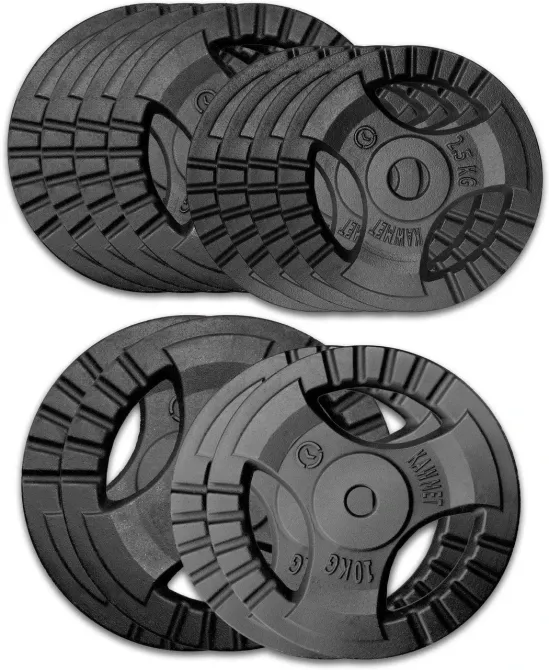 Тренажер Kawmet Zestaw Obciążeń Żeliwnych 90 Kg (30,5 Mm) - 2X20 Kg, 2X10 4X5 4X2,5 Киев - изображение 1