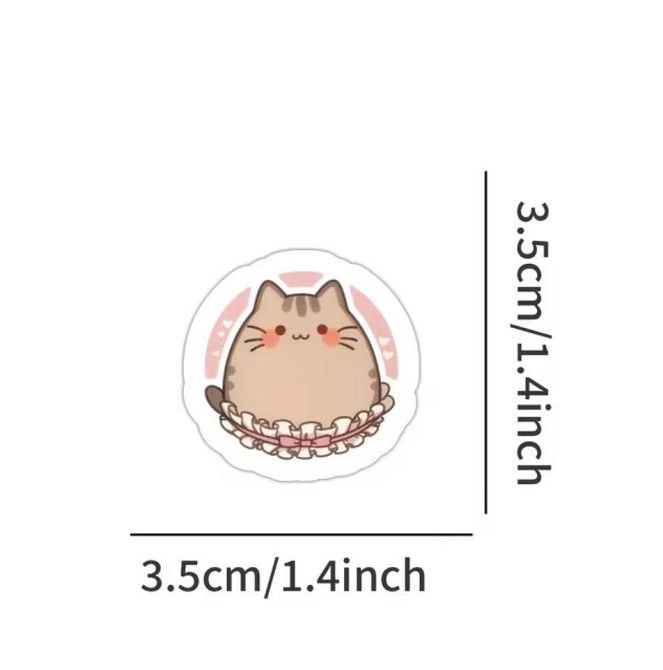 Набор наклеек котики 50 шт виниловые водостойкие kawaii стикеры для ноутбука телефона Киев - изображение 5