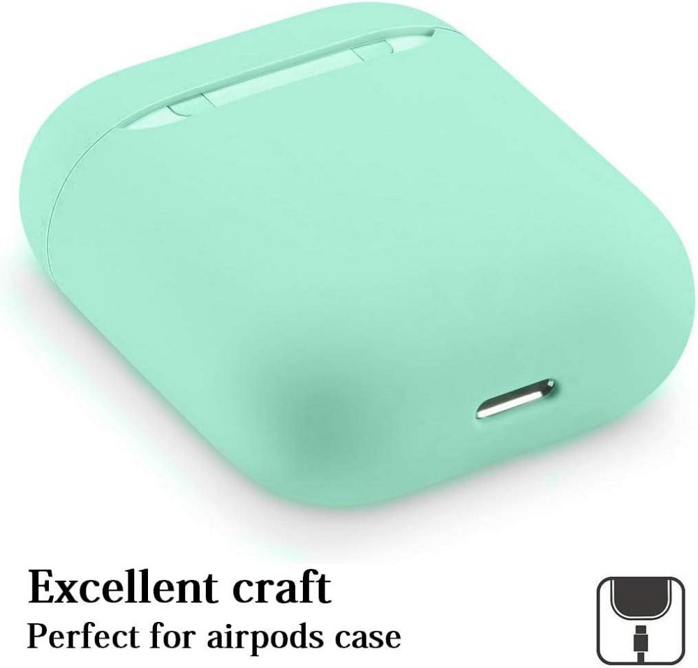 Захисний чохол для Airpods, ультратонкий силіконовий, сумісний з Airpods 1 та AirPods 2 (зелений) Дніпро - фото 6