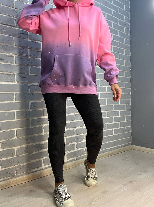 Лосины женские A-N 2306 рубчик варка тай дай трикотаж тонкий серые, серый, M Киев - изображение 9