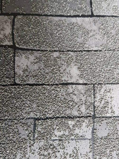 Обои виниловые на флизелине Marburg 31763 Imagine под песчаник структурные  серые черные серебристые Киев - изображение 2