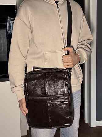 Ділова чоловіча сумка з натуральної шкіри Vintage 23027 Коричневий Київ