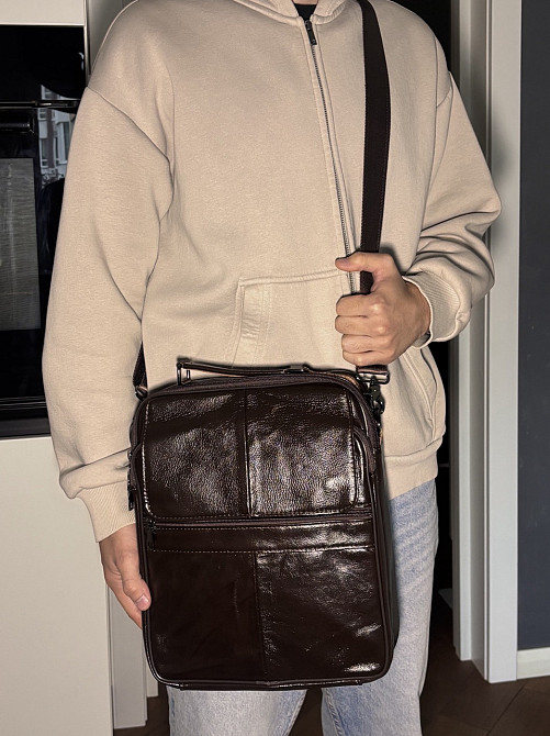 Ділова чоловіча сумка з натуральної шкіри Vintage 23027 Коричневий Київ - фото 1