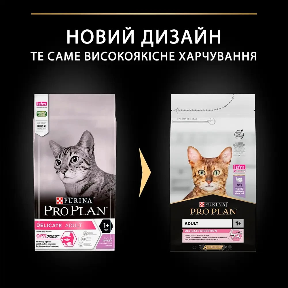 Сухой корм PRO PLAN Adult 1+ Delicate Digestion для взрослых кошек с чувствительной пищеварительной системой, с индейкой, 1.5 кг Киев - изображение 7