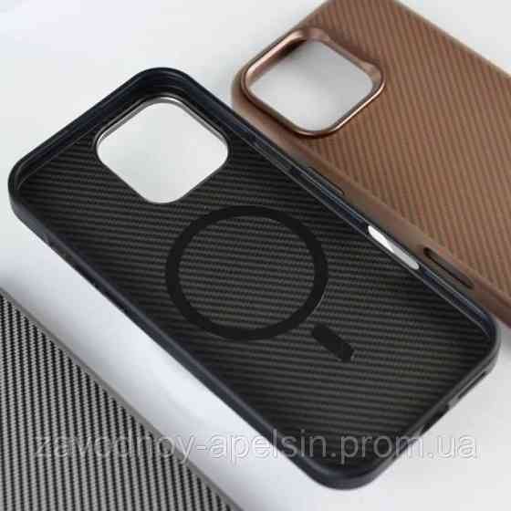 Iphone 15 Pro Противоударный чехол Kevlar carbon (черный) Одесса