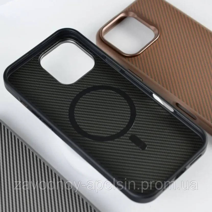 Iphone 15 Pro Противоударный чехол Kevlar carbon (черный) Одесса - изображение 2