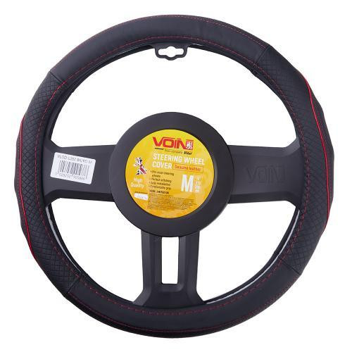 Чохол керма VLOD-L282 чорн-червоний M з перфорованої шкіри з боковими вставками Харків - фото 1