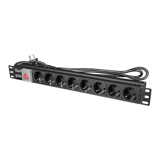 Блок розеток E-NET PDU/8M-16А Black на 8 розеток Schuko, з вимикачем (25-00065) Киев