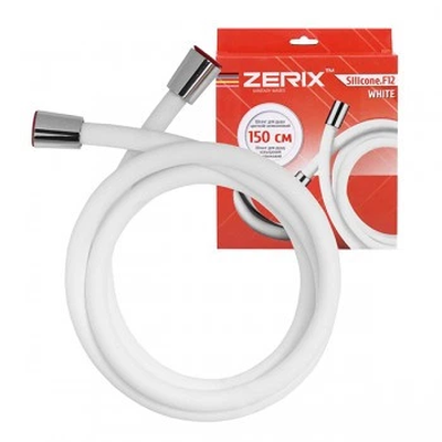 Шланг для душа силиконовый 150см белый ZERIX WHITE.F03 Харьков - изображение 4
