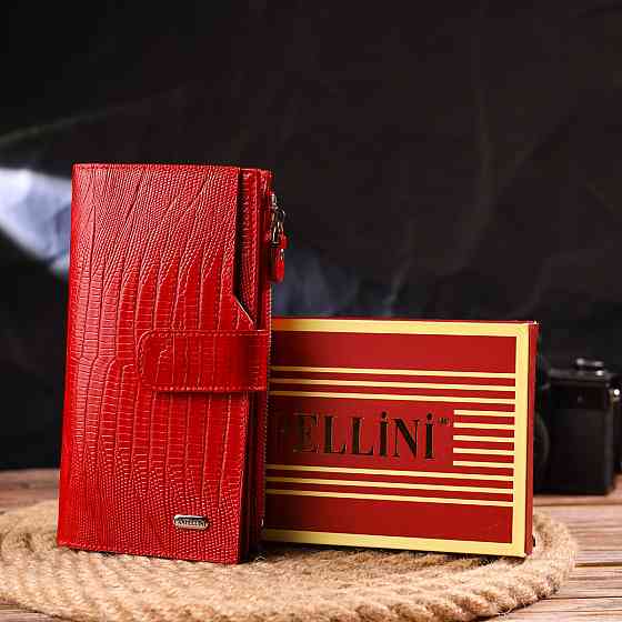 Красивый женский кошелек из натуральной фактурной кожи CANPELLINI 21646 Красный Киев