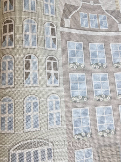 Обои виниловые на флизелине AdaWall Ada Kids метровые детские город дома здания  горизонтальная поклейка Киев - изображение 1