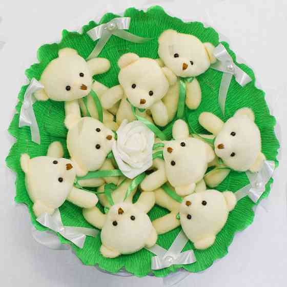 Букет из игрушек Мишки изумрудный 5352IT с 9ю игрушками Винница