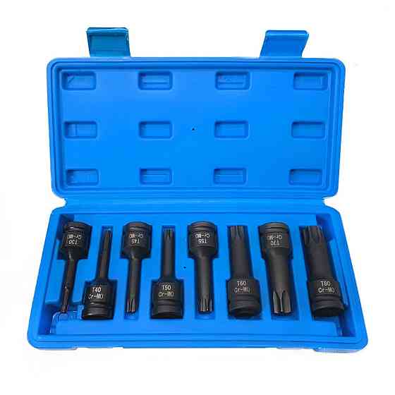 Набір головок-біт TORX ударних 8пр.,1/2"(T30, T40, T45, T50, T55, T60, T70, T80), в кейсі FORCEKRAFT FK-4088MPB Одеса