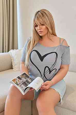 Літня блузка з відкритим плечем "Elis"| Норма і батал | Розпродаж моделі Графіт, 50-52 Київ