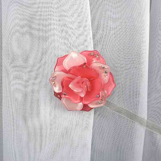 Магніти для штор і гардин Камелія набір 2 шт Рожевий (81-311) Київ