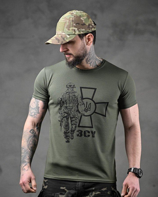 Футболка потовідвідна Bayraktar ЗСУ солдат олива ВТ0983 Одесса - изображение 1