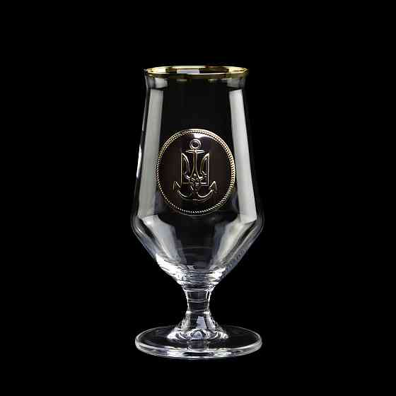 Набір для пива "ШЕВРОН ВМФ"  2 келиха, кришталь, золото Рівне