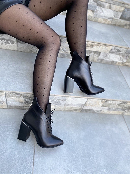 Wright Черевики жіночі WRIGHT чорні натуральна шкіра каблук 10см 35р.36р.37р.38р. (4190) Коломия - фото 7