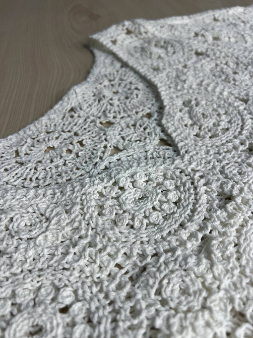 Блузка женская A-N 5303 кружевная вязаная с коротким рукавом, белый, one size Киев - изображение 14