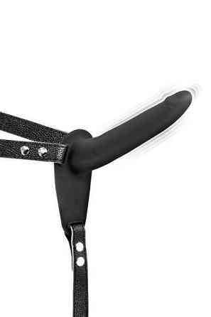 Страпон з вібрацією Fetish Tentation Vibrating Strap-On with Dildo Black Sex Aura Київ
