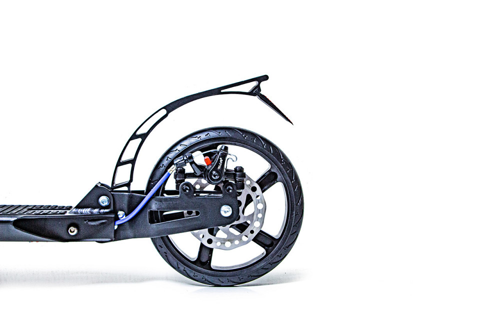 Дитячий самокат Scale Sports SS-25 + ліхтарик + дзвіночок + ремінь. Дискове гальмо. Колір чорно-синій Одеса - фото 7