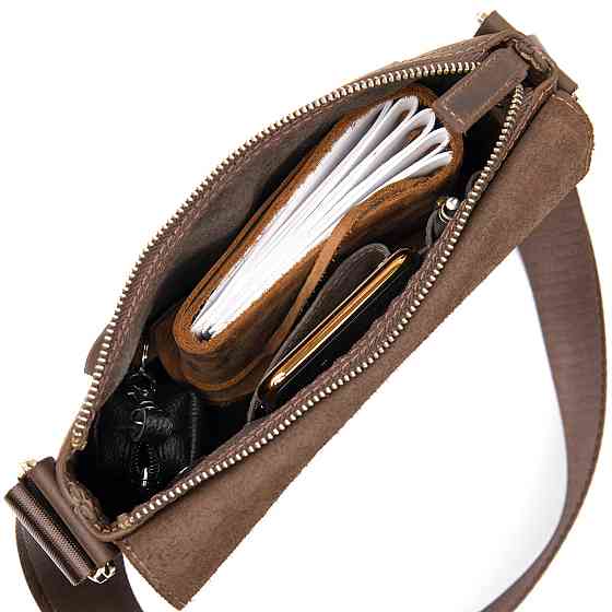 Мужская сумка-мессенджер GRANDE PELLE 11432 Коричневый Киев