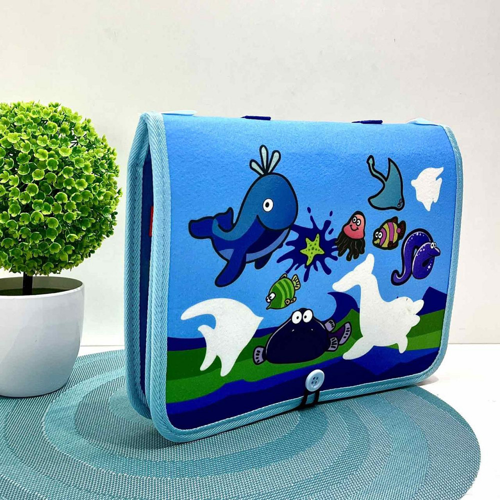 Сумочка розвиваюча тканинна з навчальними елементами Блакитна (C60512) Чернігів - фото 1