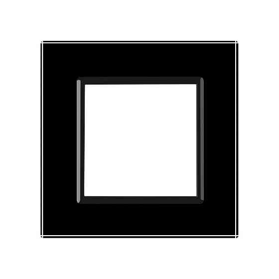 Рамка 1-постова LIVOLO, загартоване скло, чорна, 80×80 мм (VL-P7E-2B) Коломия