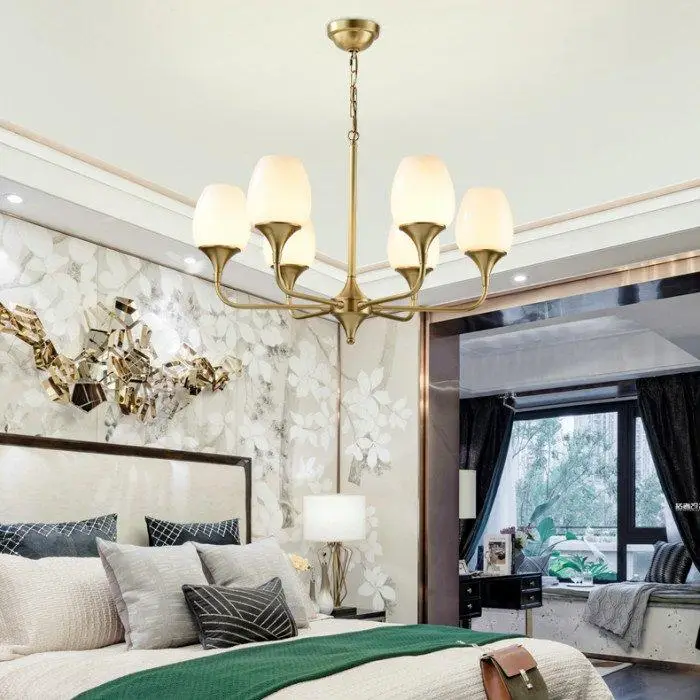 Світлодіодна люстра Жоржина 5035 (Золота) на 5 плафонів Вінниця - фото 3