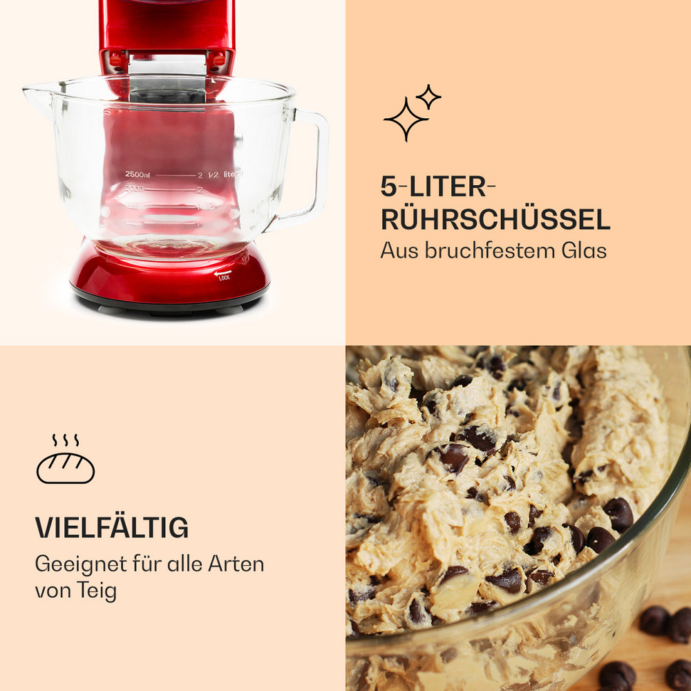 Кухонний комбайн Bella Rossa 2G 1300 Вт 6-швидкісна планетарна система змішування Червоний (Німеччина, читати Рівне - фото 4