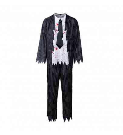 Костюм Гангстер для вечеринки на Хеллоуин футболка с длинным рукавом и штаны размер L черный Киев