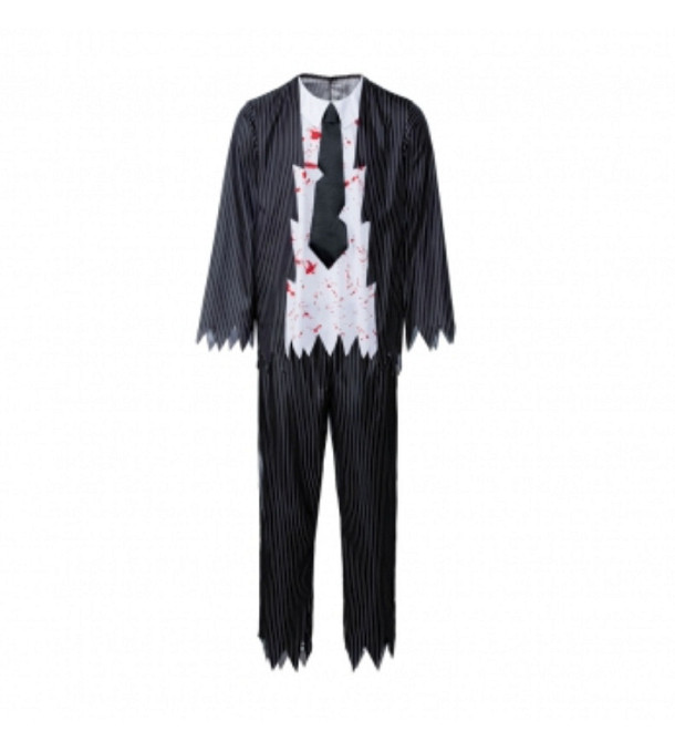 Костюм Гангстер для вечеринки на Хеллоуин футболка с длинным рукавом и штаны размер L черный Киев - изображение 5