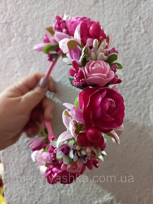 Обідок обруч з трояндочками "Рожевий Пишний" Кривий Ріг - фото 5