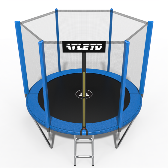 Батут дитячий ATLETO 252 см із сіткою та драбиною синій Київ