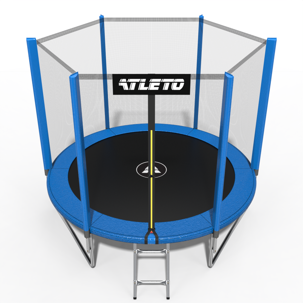 Батут дитячий ATLETO 252 см із сіткою та драбиною синій Київ - фото 4