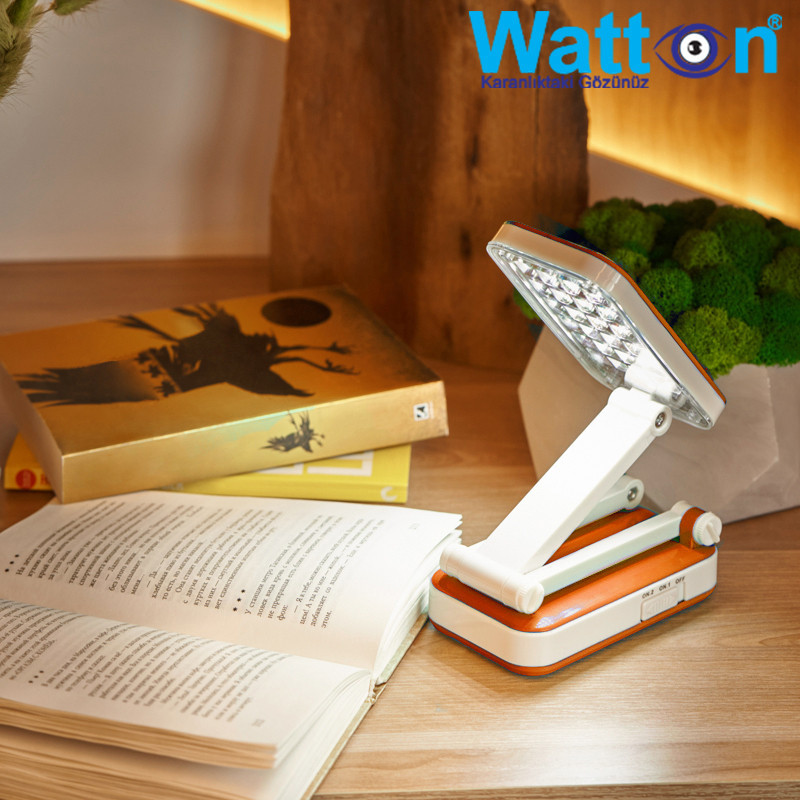 Акумуляторна настільна лампа Watton WT-006 світлодіодний світильник трансформер працює 10 годин Помаранчевий Кам'янець-Подільський - фото 7