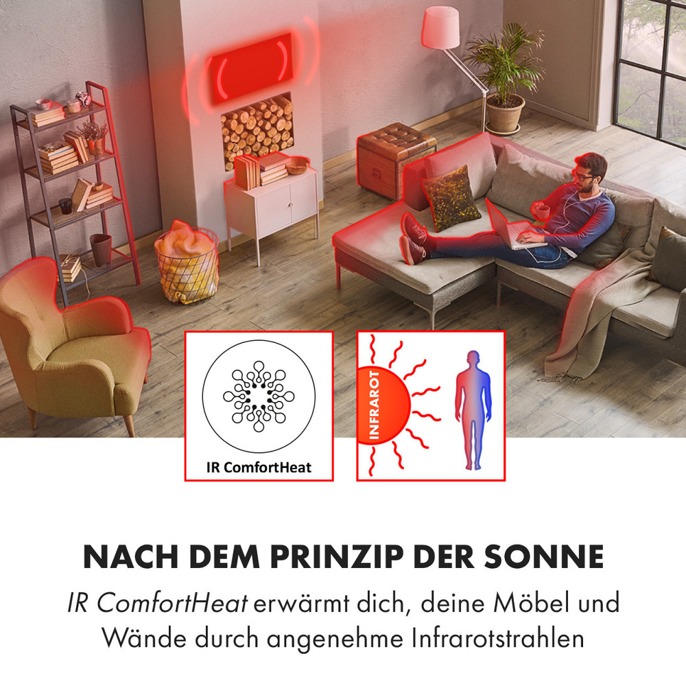 Инфракрасный обогреватель Crystal Wall 100x60см 600Вт с недельным таймером IP54 белый (Германия, читать Ровно - изображение 2